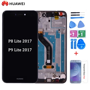Original Za Huawei P9 lite 2017 LCD-Zaslon, Zaslon na Dotik, Računalnike Montaža z okvirjem Za huawei p8 lite 2017 LCD-Zaslon