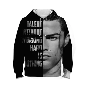Otroci 3D Tiskanja Cristiano Ronaldo CR7 Majica Jeseni, Pozimi Otroci Hoodie Ulične Oblačila Baby Fantje Dekleta Hooded Puloverji