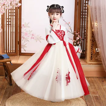 Otroci, Dekleta Obleke Hanfu Starodavni Kitajski Slog Tradicionalnih Princesa Obleko Hanfu Cosplay Kostum Dekle Tang bo Ustrezala Hanfus vestido