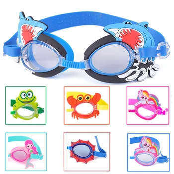 Otroci Plavanje Očala Anti Meglo HD Risanka Plavalna Očala Dekleta, Fantje, Potapljanje, Surfanje Očala Vodotesno Zaščito Oči Obrabe