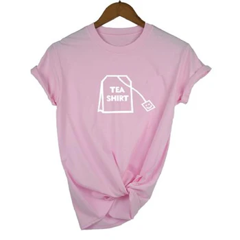 PADDY DESIGN Čaj T Shirt Priložnostne Kratkimi Rokavi Ženske Ženske Vrhovi Tumblr Grafični Harajuku Za Dame Tee Plus Velikost Spusti Ladje Poletje