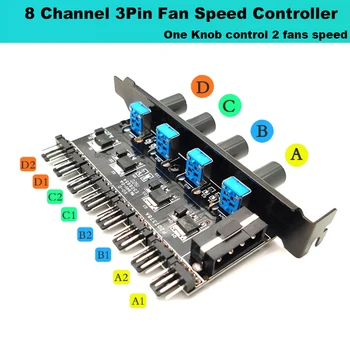 PCI Fan Speed Controller,12V 4pin Molex ali Pogon SATA 6 8 Fan Hub,PWM 4 pin CPU Radiator 3pin Primeru Hladilnik Nadzor Temperature