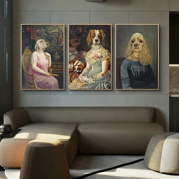 Pes Lady Povzetek Oljnih Slik Tisk na Platno Umetnosti Plakatov In Fotografij Živali Wall Art Platno, Slike Za dnevno Sobo Cuadros