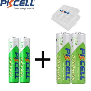 PKCEE AA 2200mah Baterija In AAA 1000mah 1,2 V NIMH AAA Nizke Self Praznjenje Baterije za ponovno Polnjenje Z baterij imetnik Polje