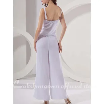 Plus Velikost Mati Neveste Obleko 2020 Elegantno Kvadratnih Vratu Dolžina Tal Šifon s Split Spredaj Vestido de Botra