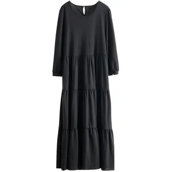 Plus Velikost Perila Bombaž Obleka Ženske Poletje Črno Bel Prevelik Svoboden Priložnostne Barva O-vratu Dolge Obleke, Vestidos 7XL/5XL