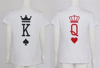 Poker Grafični Kralj in Kraljica Tumblr Smešno Ulične T Shirt Modni Moški Ženske Par T-shirt Oblačila 2018 Poletje Ljubimec Tees