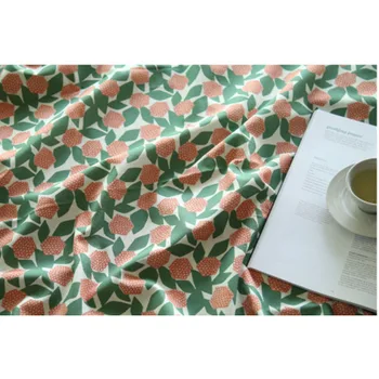 Pol dvorišče uvoz tkanina oxford z zeleno listje, cvet tiskanja ročno DIY vrečko oblačilo apront krpo bombaž CR-509