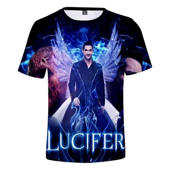 Poletje Mens Tshirt 2020 TV Show Lucifer Prevelik T Shirt Camisetas Hombre 3D Tiskanja Harajuku Kratek Rokav Tee Shirt Ulične