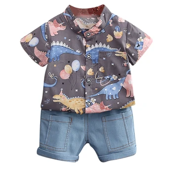 Poletje novih Oblačil, ki Določa fant Bombaž priložnostne otrok nositi Baby Fantje Obleko majica+ Hlače Hlače