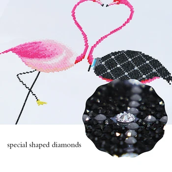 Posebno oblikovan 5D Diy Diamond slikarstvo navzkrižno šiv vezenje krog diamond mozaik kompleti stenske nalepke doma dekor darilo Flamingo