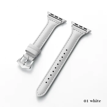 Pravega Usnja Trak za Apple Watch 4/5/SE/6 38 mm 40 mm Silm Band 42mm 44 gospa Usnjeno Zapestnico za iwatch Series 3 2 1 Pasu