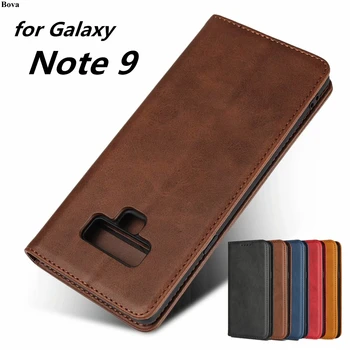 Premium Usnjena torbica za Samsung Galaxy Note 9 N9600 N960F N960U kartico sim magnetna privlačnost Flip primeru Denarnice Primeru