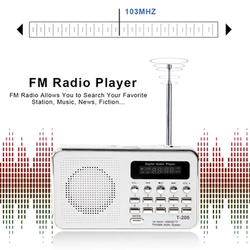 Prenosni Mini Am, Fm Radio Stereo Zvočnik Podpora Sd/Tf Kartica Z Usb(Bela)