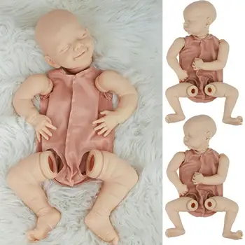 Prerojeni Baby Doll 17 Palcev Veren Novorojenček Spi Dekle DIY Prazno Lutka Kit Dvojni Vinil Unpainted Nedokončane Lutka Deli