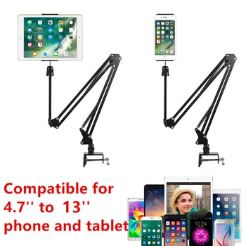 Prilagodljiv Dolgo Roko Mobilni telefon, tablični računalnik stojalo, nosilec Za iPad pro Air iPhone Xiaomi Huawei Leni Posteljo Namizje Posnetek Kovinski Nosilec