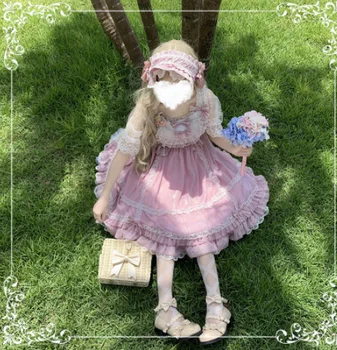 Princesa čajanka sweet lolita obleko letnik čipke bowknot visoko pasu viktorijanski obleko kawaii dekle gothic lolita op loli cosplay