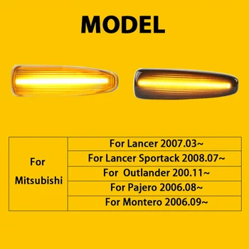 QCDIN Za Mitsubishi Lancer Sportack Strani Marker Obrnite Signalna Luč Za Mitsubishi Outlander Pajero Montero LED Teče Svetlobe