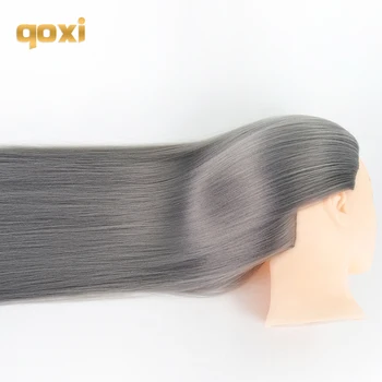 Qoxi Strokovno usposabljanje glave z dolgo debel lasje praksi Frizerski manekenka lutke las Styling maniqui tete za prodajo