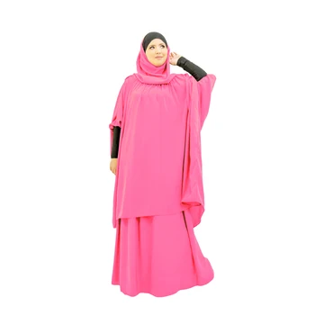 Ramadana 2pcs Khimar Muslimanske Ženske Molitev Nastavite Obleko Polno Kritje Islamske Burka Hooded Arabski Jilbab Umrah Eid Abaya Častili Storitev