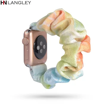 Raztegljiva tkanina Scrunchie Elastična Watch Band za Apple jermenčki Priložnostne Ženske, Dekleta Trak Zapestnica za Iwatch 38 mm 40 mm