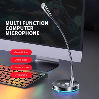 Računalnik Mikrofon 360° Prilagodite Prosto Studio Govora Mikrofon Gaming Klepet v Živo Konferenčni Mikrofon USB Namizni RAČUNALNIK