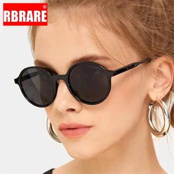 RBRARE Okrogla sončna Očala Ženske Luksuzne blagovne Znamke sončna Očala Kakovostne Plastike, Retro sončna Očala za Moške Klasičnih Oculos De Sol Gafas