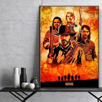 Red Dead Redemption 2 Filmski Plakati HD Tiskanja Platno Slikarstvo Sodobnih Film Wall Art Cuadros Slike za Dnevna Soba Dekoracijo