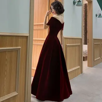 Retro Plus Size Pasja Stranke Obleke Poševnica Vratu Burgundija Črno Elegantno A-Linije Dolge Halje 2020 Kratek Rokav Božič Obleke Rdeča