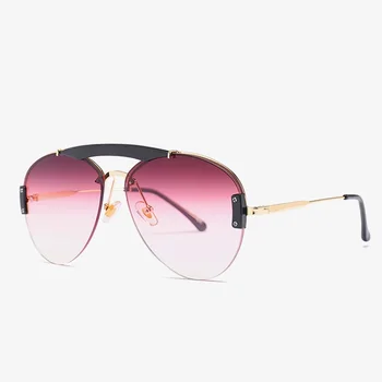 Retro Prevelik Ženske sončna Očala blagovne Znamke Oblikovalec Odtenki Luksuzni Prvotni Krog sončna Očala Za Moške Trend Pilotni Očala UV400