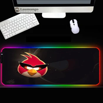 RGB Mouse Pad Jezen Ptic DIY Pisane lučke LED Miško Mat Naravne Gume Računalnik Mehko Tipkovnico Desk Mat gaming anime mousepad