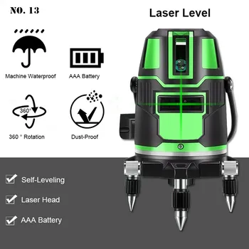 Rotacijski Laser Ravni 360 Zelena 2/3/5 Črti Križ Skladu Auto Self Izravnavanje Orodje Za Ukrep Laser Leveler Navpično Črto Vsako.