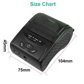 Ročni prenosni tiskalnik, za sprejemanje s primeru Bluetooth toplotne prejemu 58mm tiskalnik samodejno rezalnik pos Mini usb tiskalnik
