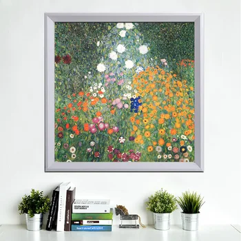 Ročno oljna slika, razmnoževanje Cvetlični Vrt Gustav klimt, ki jih