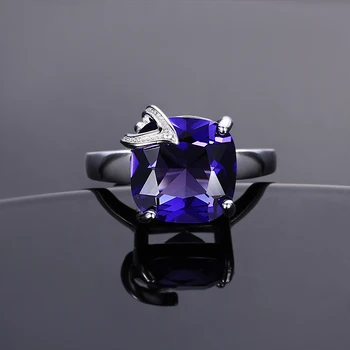 S925 srebrni prstan AAAAA skrivnostno vijolično cirkon preprost prstan poročni nakit stranka srčkan korejski Valentinovo darilo