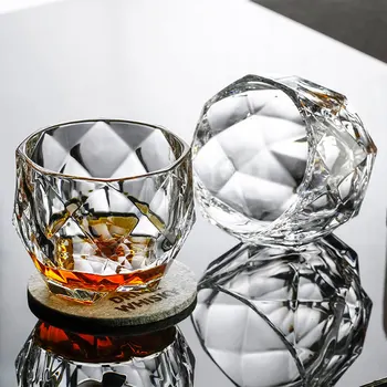 Salloping Konj Viski Kozarci Diamond Cut Whisky Prizmo Kristalno Zastarelo Kozarec Vodke Mešalniku Chivas Vino Pokal