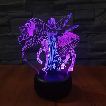 Samorog LED Nočna Lučka USB, 3D Optični Iluziji Dotik namizne Svetilke 7 Barv za Dom Spalnica Dekor Dekleta Božič Darilo