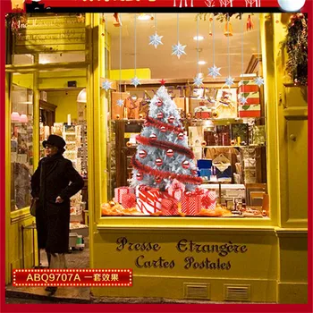 Santa Claus Snežinka Okno Nalepke Božični Okraski za notranje Stenske Nalepke Navidad 2020 Božični Okraski Novo Leto 2021