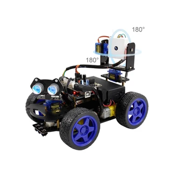 Scratch3.0 ali ojačevalnikov Ultrazvočno Modul Smart Robot Avto Wifi Kamera Gimbal Komplet Za Arduino UNO(Brez Baterije)(Z Dvema Baterije)