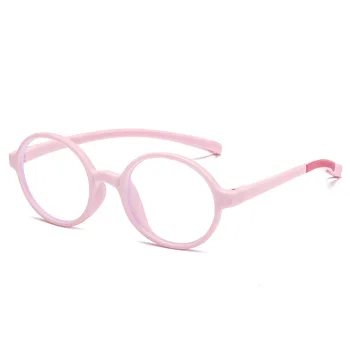 Seemfly Silikonski Anti-modra Svetloba Očala Za Otroke, Ovalni Okvir Soft Otroška Modna Očala Ravno Leče Očala Fantje in Dekleta