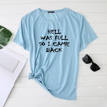 Seeyoushy PEKEL je BIL POLN, Tako da sem se Vrnil Pismo Printinng Ženske T-shirt Harajuku Poletje Smešno Tee Shirt Femme Vrhovi Ženska 2020