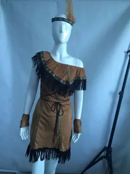 Seksi Cosplay Kostum Free Drop shipping Vroče Prodajo Indijski Dekle Kostum Cherokee Princesa Odraslih Princesa Kostum