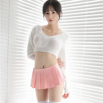 Seksi krilo 2020 barva lepo študent 18 cm Zadnjica Elastična saia nabrano krilo mini krila, ženska jupe femme faldas Japonska