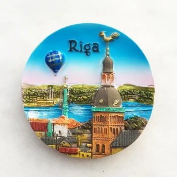 Severni Evropi Riga Latvija Točke Hladilnik Magnet Spominek Baltskem Morju 3d Smolo Hladilnik Nalepke Obrti Doma Dekor Ideje za Darila