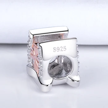 SG 925 sterling silver fashion podkve cz Detelja kroglice čare fit original Evropi zapestnice nakit, izdelava darila za mamo