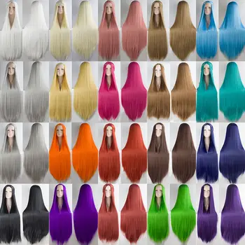 SHANGKE Blond Modra, Rdeča, Roza, Siva, Vijolična Las Cos Lasuljo 100 CM Dolge Ravne Sintetičnih Cosplay Lasulje za Ženske Ponaredek Lase