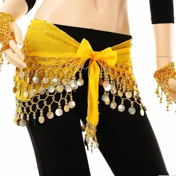 Shinning 3Rows zlatnik Ples Trebuh Kostum Hip Rute Krilo Pasu Ples Zaviti Visoke Kakovosti