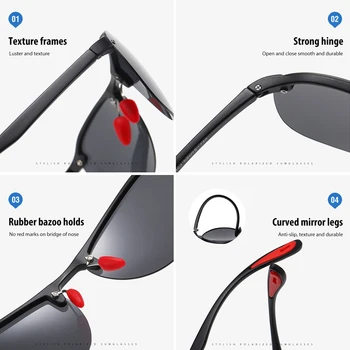 SIMPRECT TR90 Polarizirana sončna Očala Moških 2021 Modna blagovna Znamka, Letnik Pilotni Retro sončna Očala Voznika Anti-glare sončna Očala Za Moške