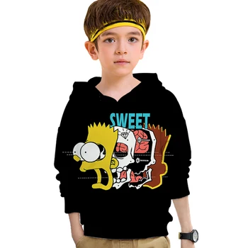 Smešno, Simpson Unisex hoodie 3D Fantje oblačila, Prijatelji Tv Show, Tiskanje dolg Rokav Grafični top otrok Majica Jakno Novost