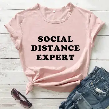 Socialna Razdalja Strokovnjak Majica Karanteno Majica Nov Prihod 2020 Smešno T Shirt Socialne Oddaljujejo Srajce Introvert Majica